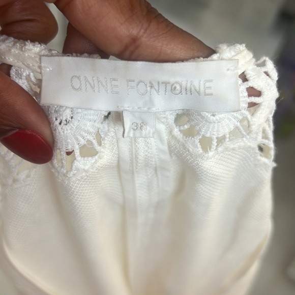 Anne Fontaine $895 Eyelet Lace Jacket ▫️ - Picture 12 of 13